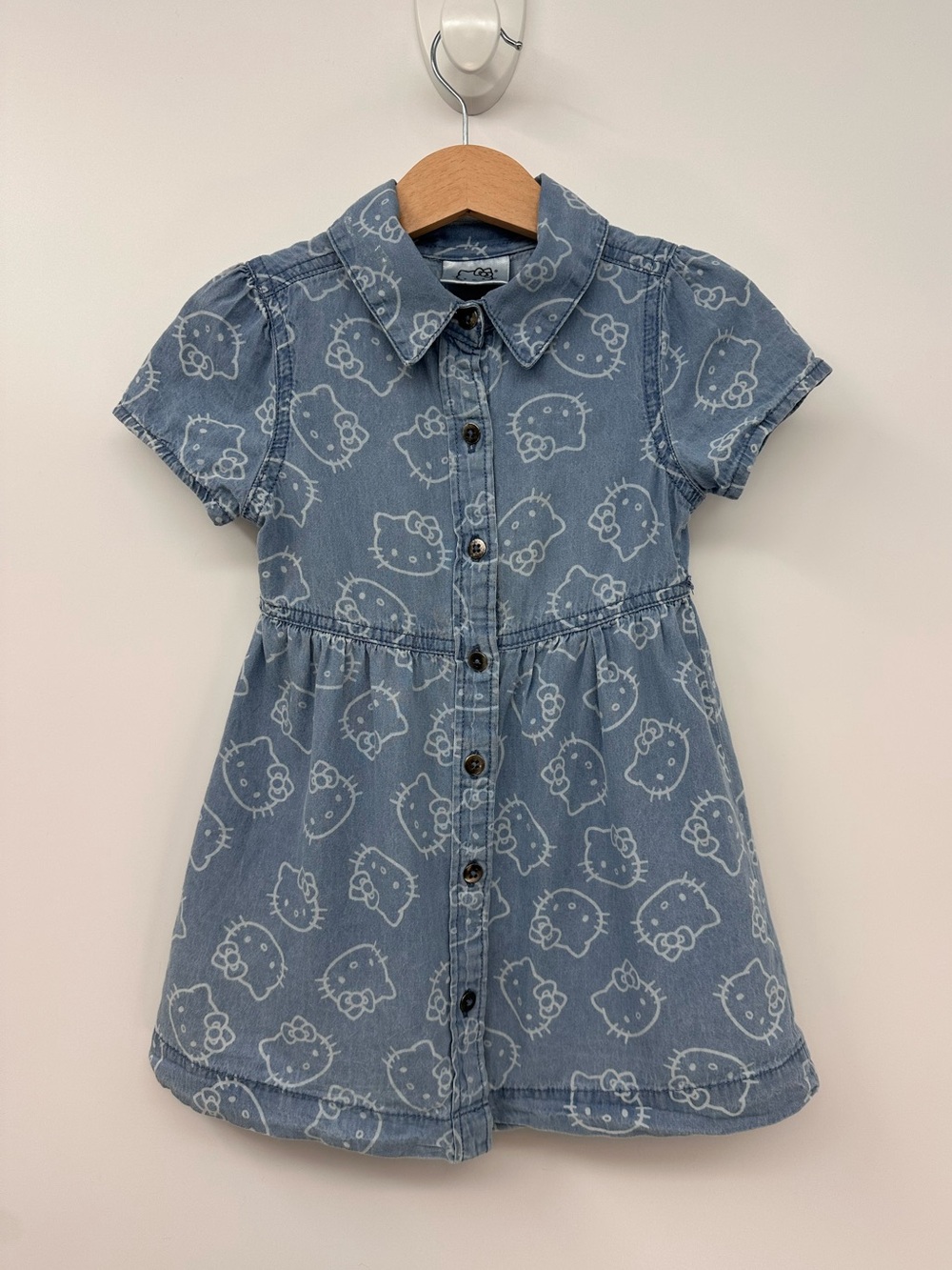 Hello Kitty Blue Denim Shirt Dress Size 24 Months